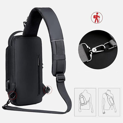 🎒 Multifunction Sling Bag – Stylish, Compact & Travel-Ready 🖤✨